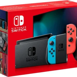 Console Nintendo Switch avec Joy-Con bleu néon et rouge